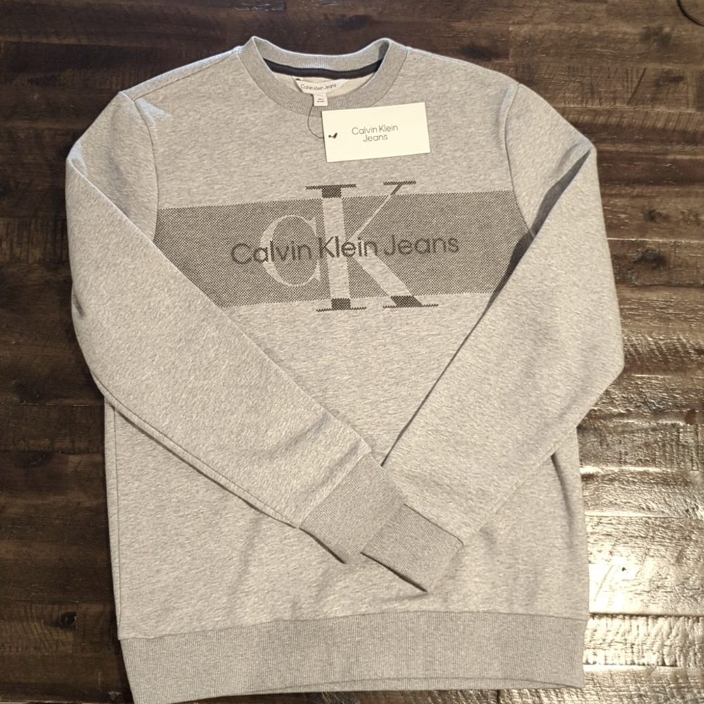 Calvin Klein Jeans Logo Sweatshirt Size Small Gray